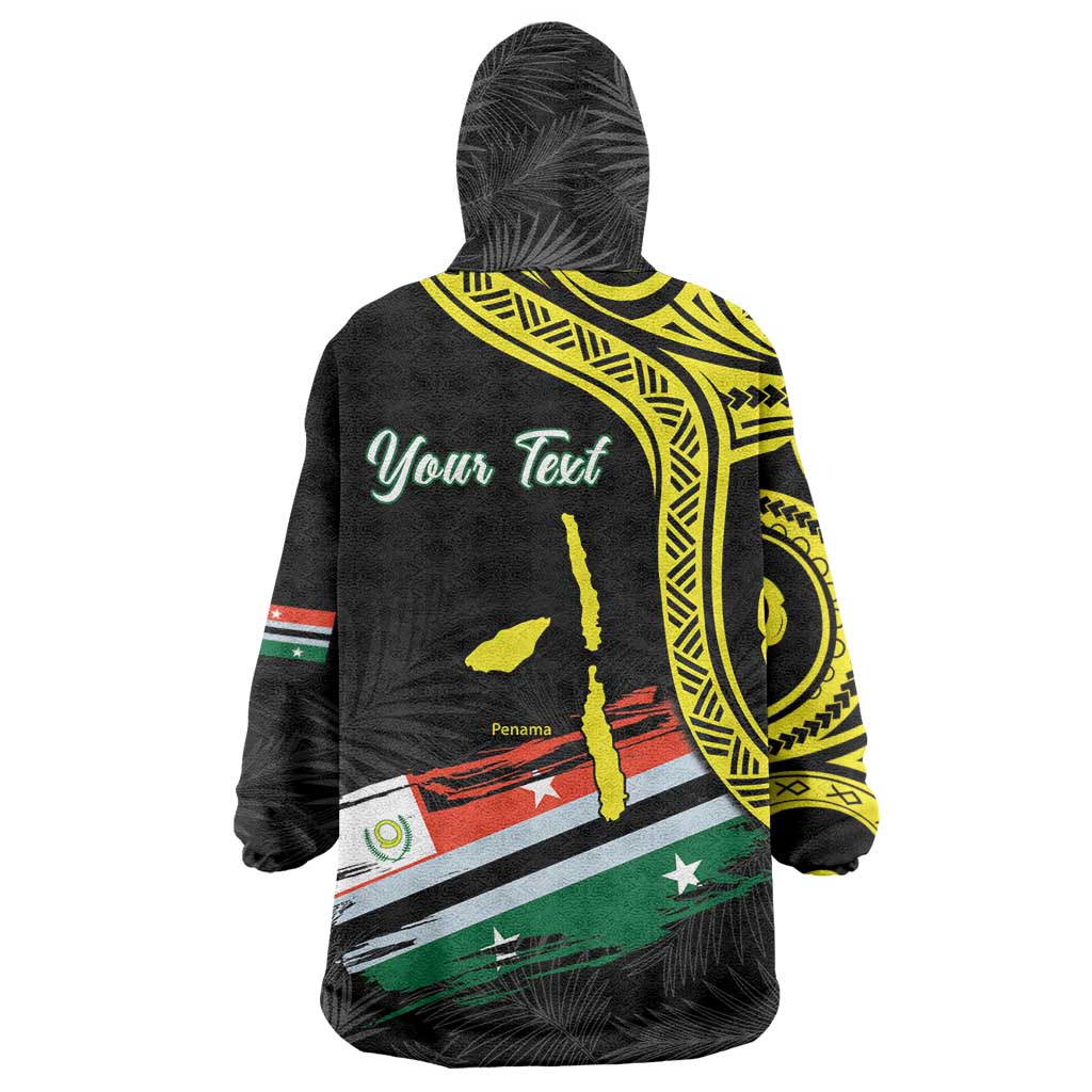 Personalised Vanuatu Penama Day Wearable Blanket Hoodie Grunge Flag Style - Polynesian Pride