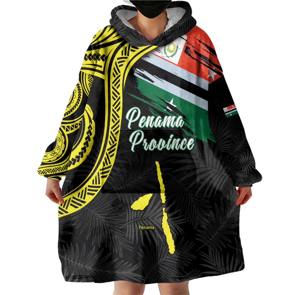 Personalised Vanuatu Penama Day Wearable Blanket Hoodie Grunge Flag Style - Polynesian Pride