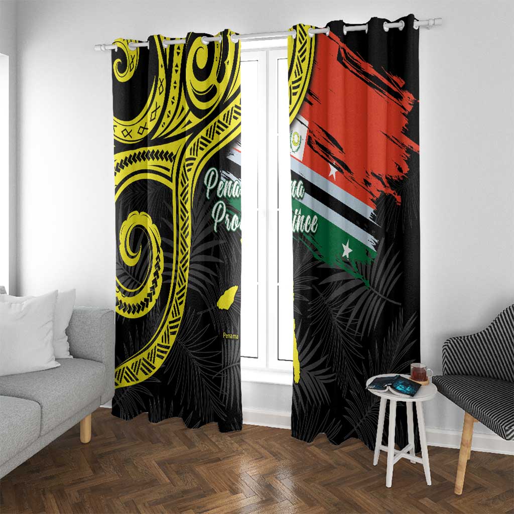 Vanuatu Penama Day Window Curtain Grunge Flag Style - Polynesian Pride