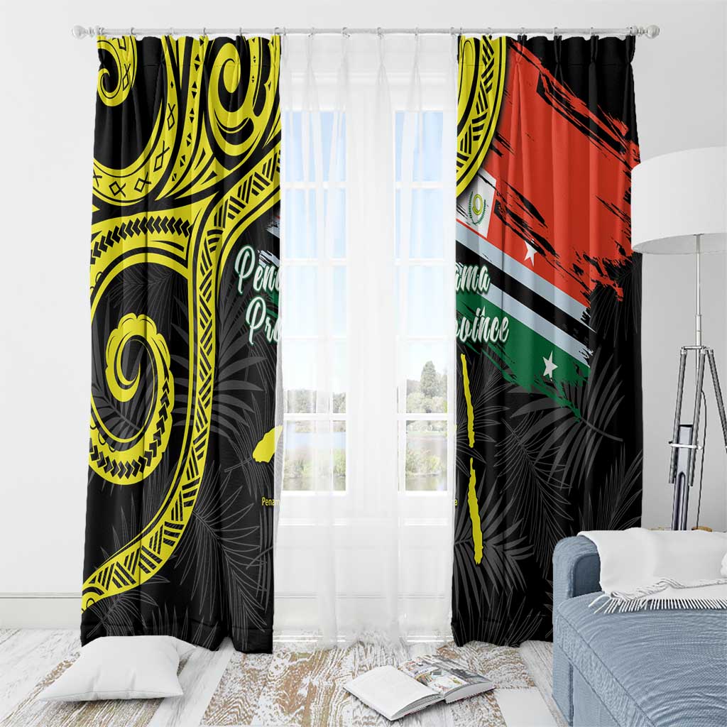 Vanuatu Penama Day Window Curtain Grunge Flag Style - Polynesian Pride