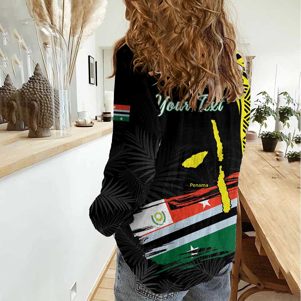 Personalised Vanuatu Penama Day Women Casual Shirt Grunge Flag Style - Polynesian Pride