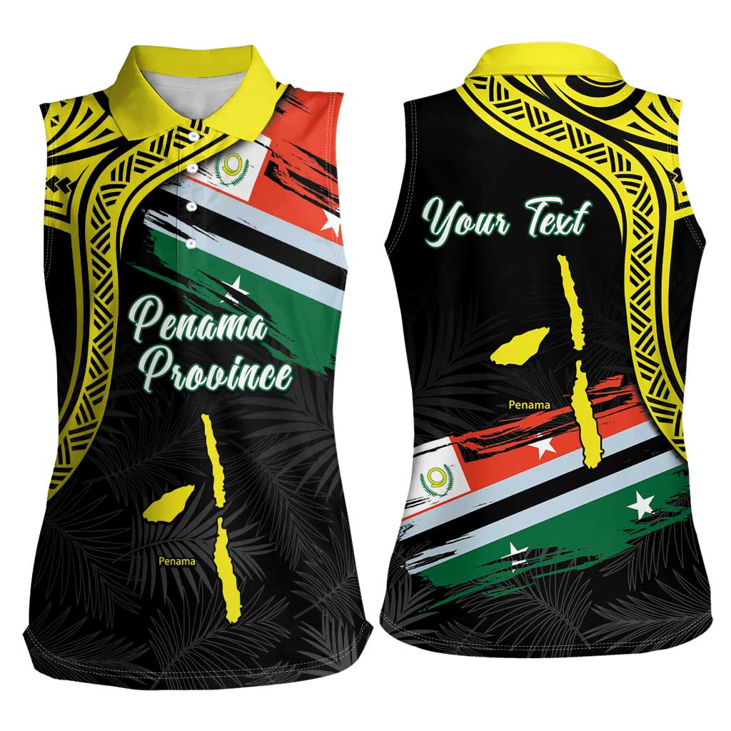 Personalised Vanuatu Penama Day Women Sleeveless Polo Shirt Grunge Flag Style LT05 - Polynesian Pride