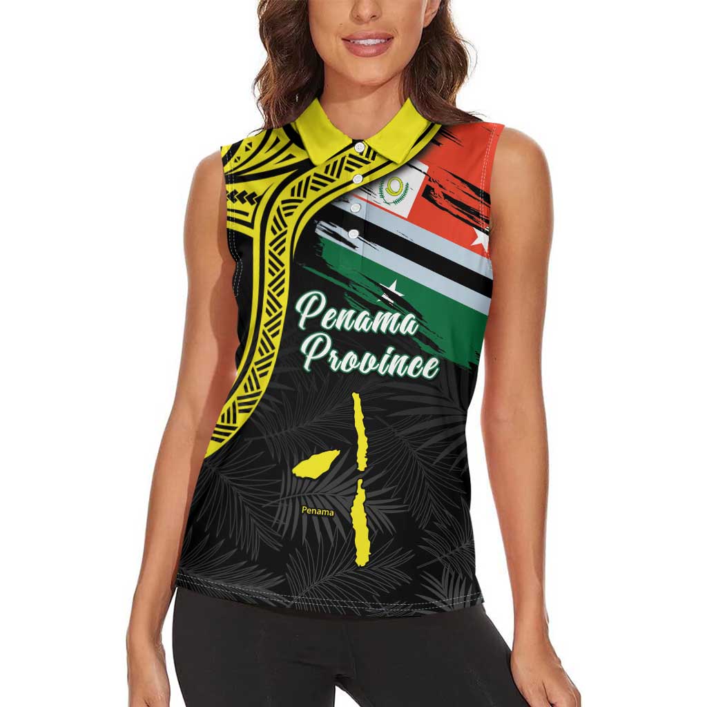 Personalised Vanuatu Penama Day Women Sleeveless Polo Shirt Grunge Flag Style LT05 - Polynesian Pride