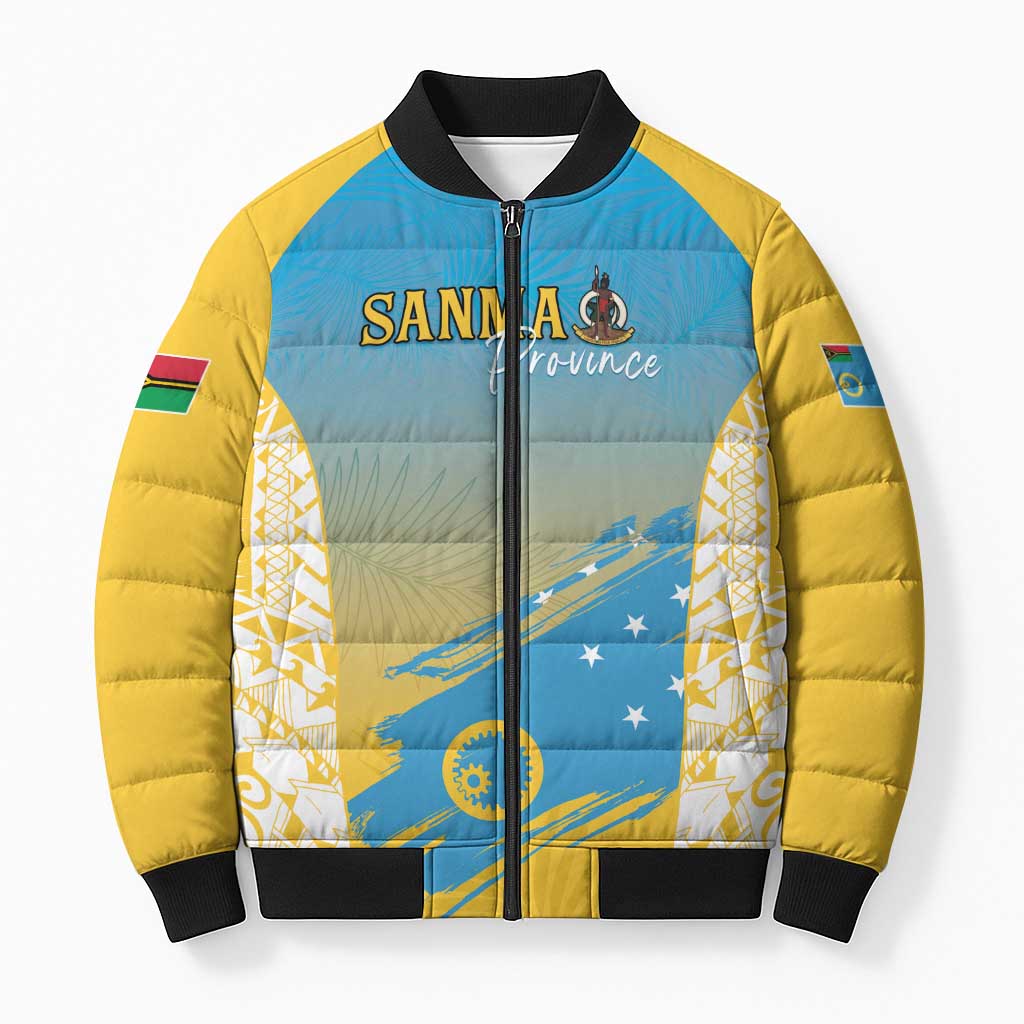 Personalised Vanuatu Sanma Day Bomber Puffer Jacket Special Style LT05 Unisex Yellow - Polynesian Pride