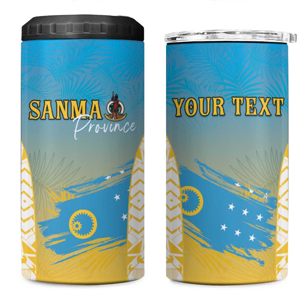 Personalised Vanuatu Sanma Day 4 in 1 Can Cooler Tumbler Special Style LT05 One Size: 16 oz Yellow - Polynesian Pride