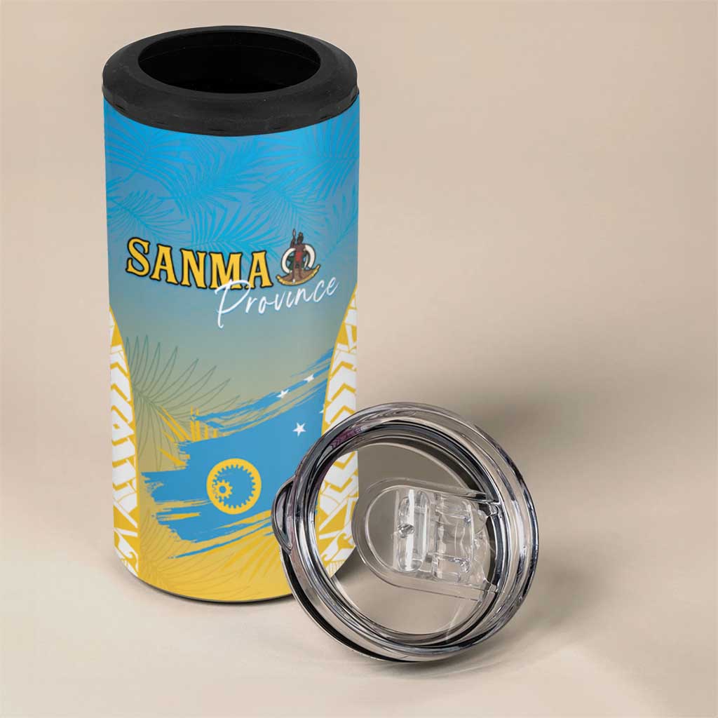 Personalised Vanuatu Sanma Day 4 in 1 Can Cooler Tumbler Special Style LT05 - Polynesian Pride