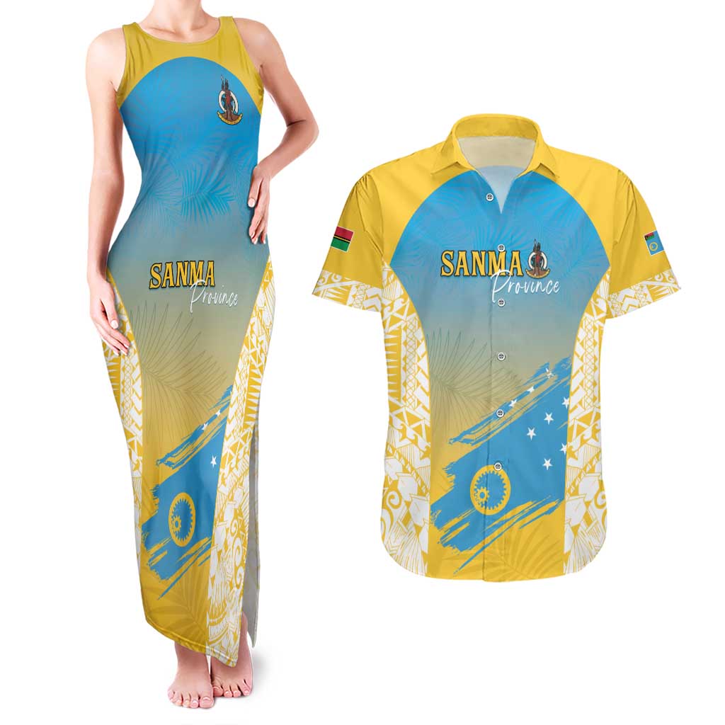 Personalised Vanuatu Sanma Day Couples Matching Tank Maxi Dress and Hawaiian Shirt Special Style - Polynesian Pride