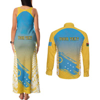Personalised Vanuatu Sanma Day Couples Matching Tank Maxi Dress and Long Sleeve Button Shirt Special Style LT05 - Polynesian Pride