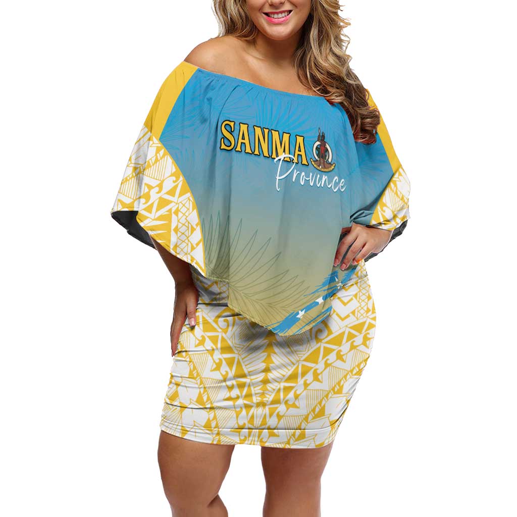 Personalised Vanuatu Sanma Day Family Matching Off Shoulder Short Dress and Hawaiian Shirt Special Style - Polynesian Pride
