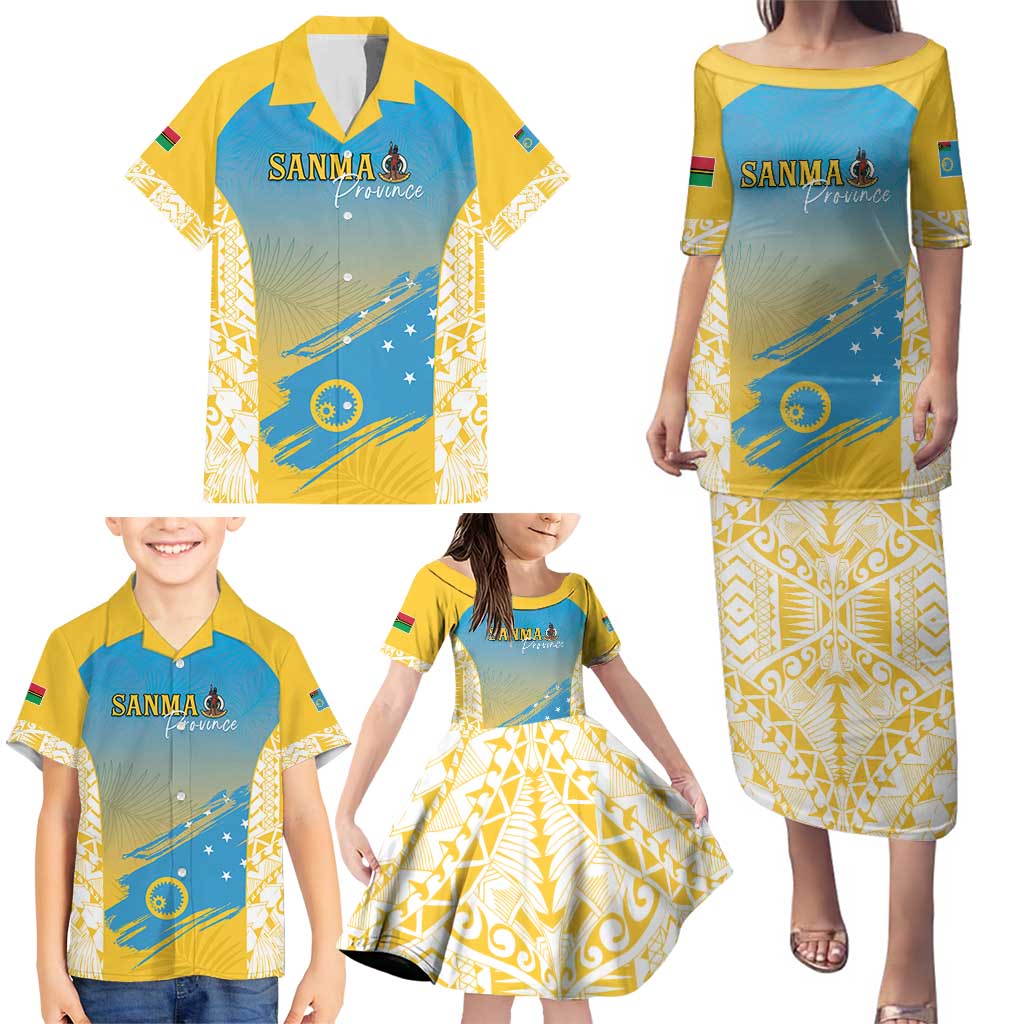 Personalised Vanuatu Sanma Day Family Matching Puletasi and Hawaiian Shirt Special Style LT05 - Polynesian Pride