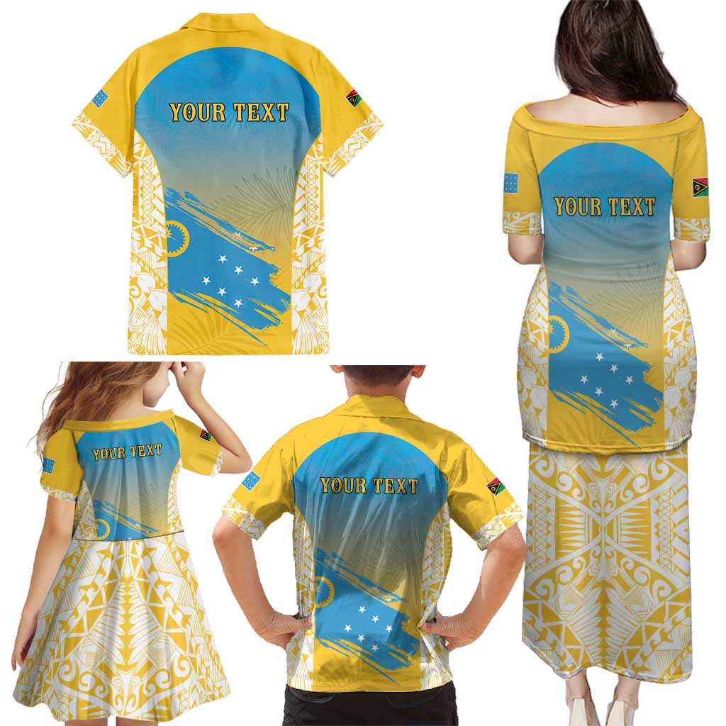 Personalised Vanuatu Sanma Day Family Matching Puletasi and Hawaiian Shirt Special Style LT05 - Polynesian Pride