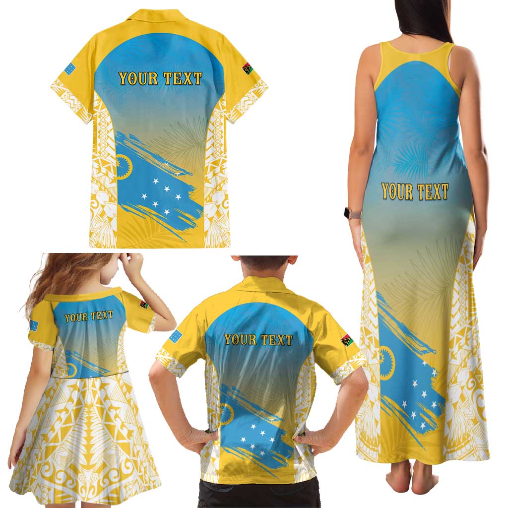 Personalised Vanuatu Sanma Day Family Matching Tank Maxi Dress and Hawaiian Shirt Special Style - Polynesian Pride