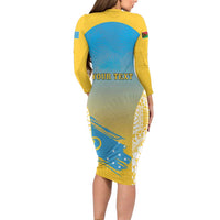 Personalised Vanuatu Sanma Day Long Sleeve Bodycon Dress Special Style - Polynesian Pride