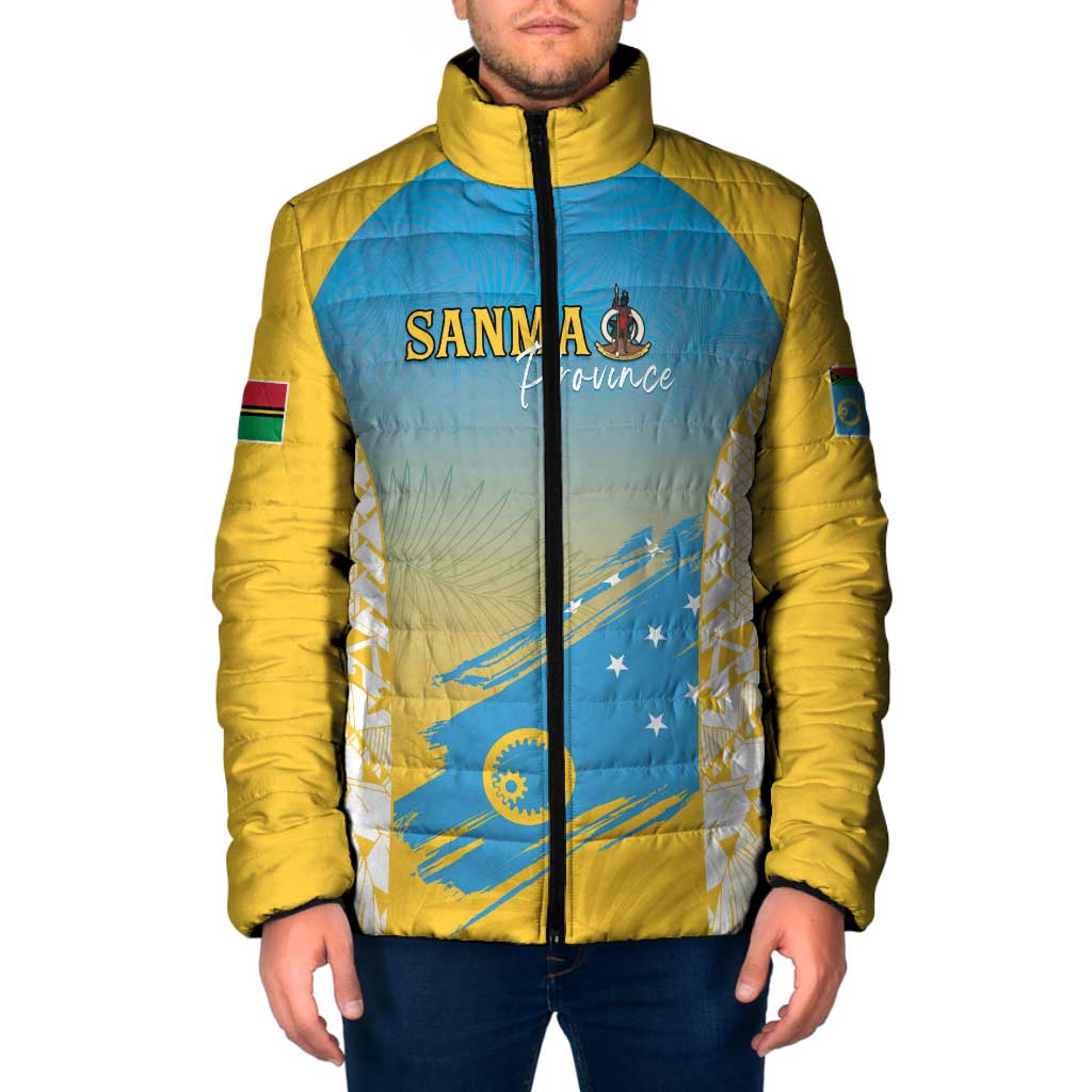 Personalised Vanuatu Sanma Day Padded Jacket Special Style LT05 Men Yellow - Polynesian Pride