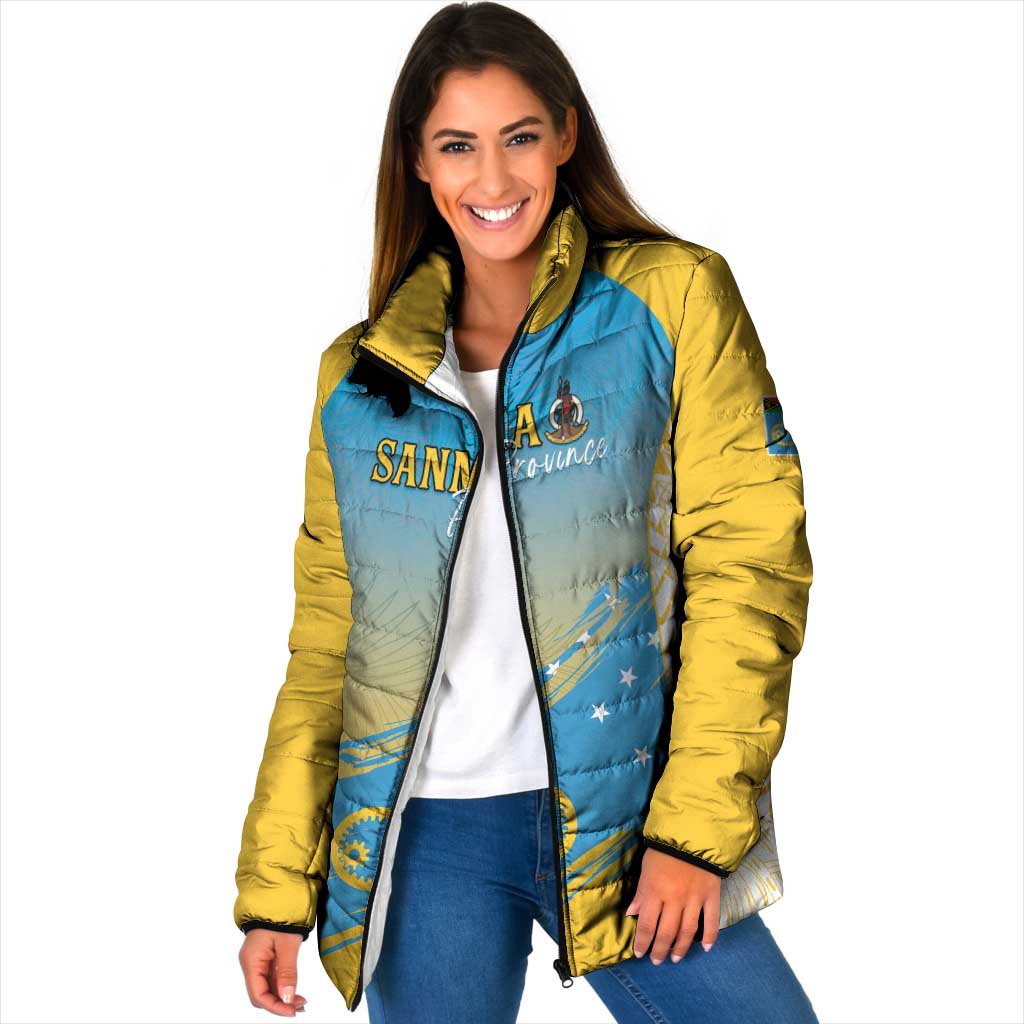 Personalised Vanuatu Sanma Day Padded Jacket Special Style LT05 Women Yellow - Polynesian Pride