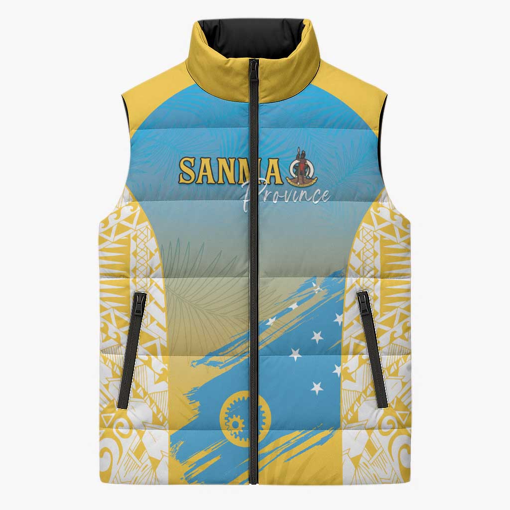 Personalised Vanuatu Sanma Day Sleeveless Puffer Jacket Special Style LT05 Unisex Yellow - Polynesian Pride