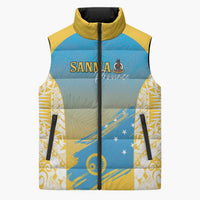 Personalised Vanuatu Sanma Day Sleeveless Puffer Jacket Special Style LT05 Unisex Yellow - Polynesian Pride