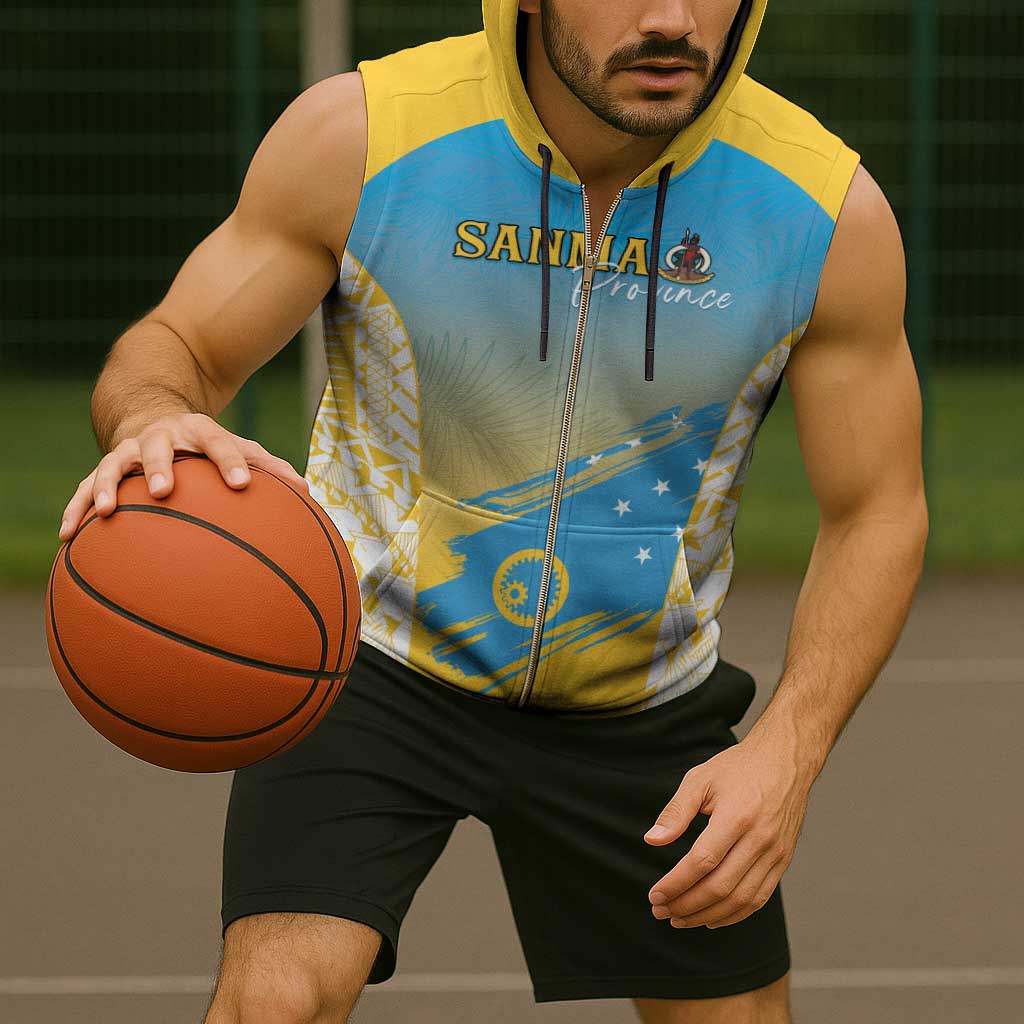 Personalised Vanuatu Sanma Day Sleeveless Zip Hoodie Special Style - Polynesian Pride
