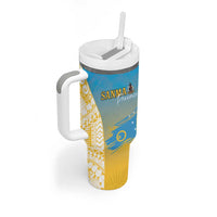 Personalised Vanuatu Sanma Day Tumbler With Handle Special Style - Polynesian Pride