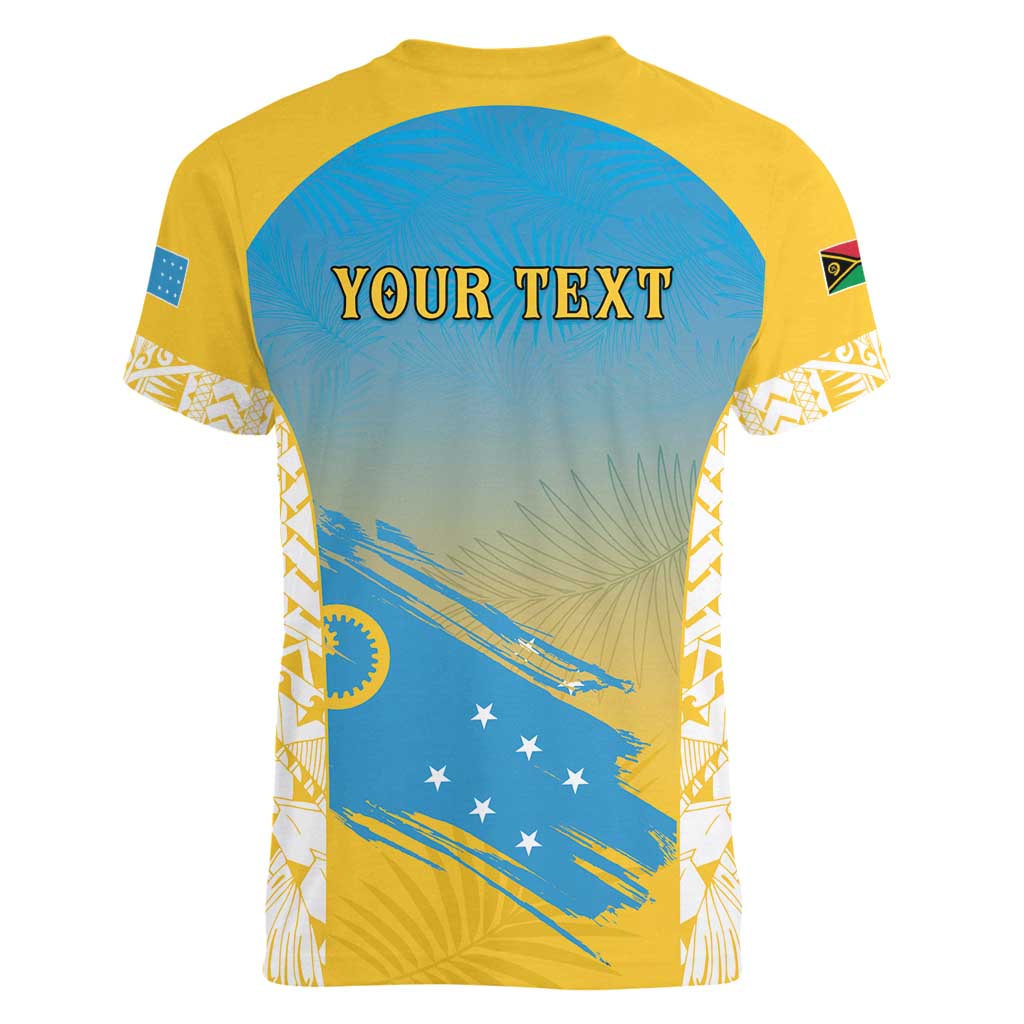 Personalised Vanuatu Sanma Day Women V-Neck T-Shirt Special Style LT05 - Polynesian Pride