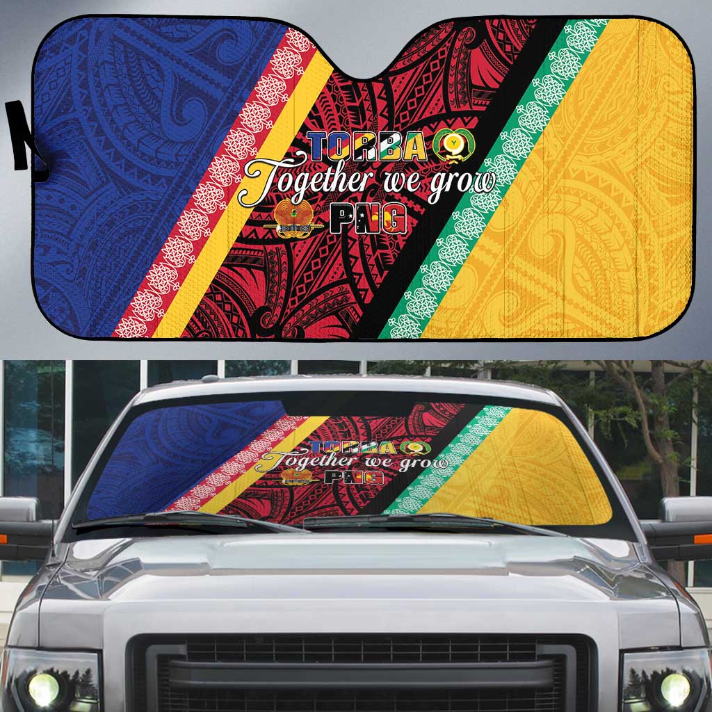 Love Torba PNG Day Auto Sun Shade Together We Grow - Polynesian Pride