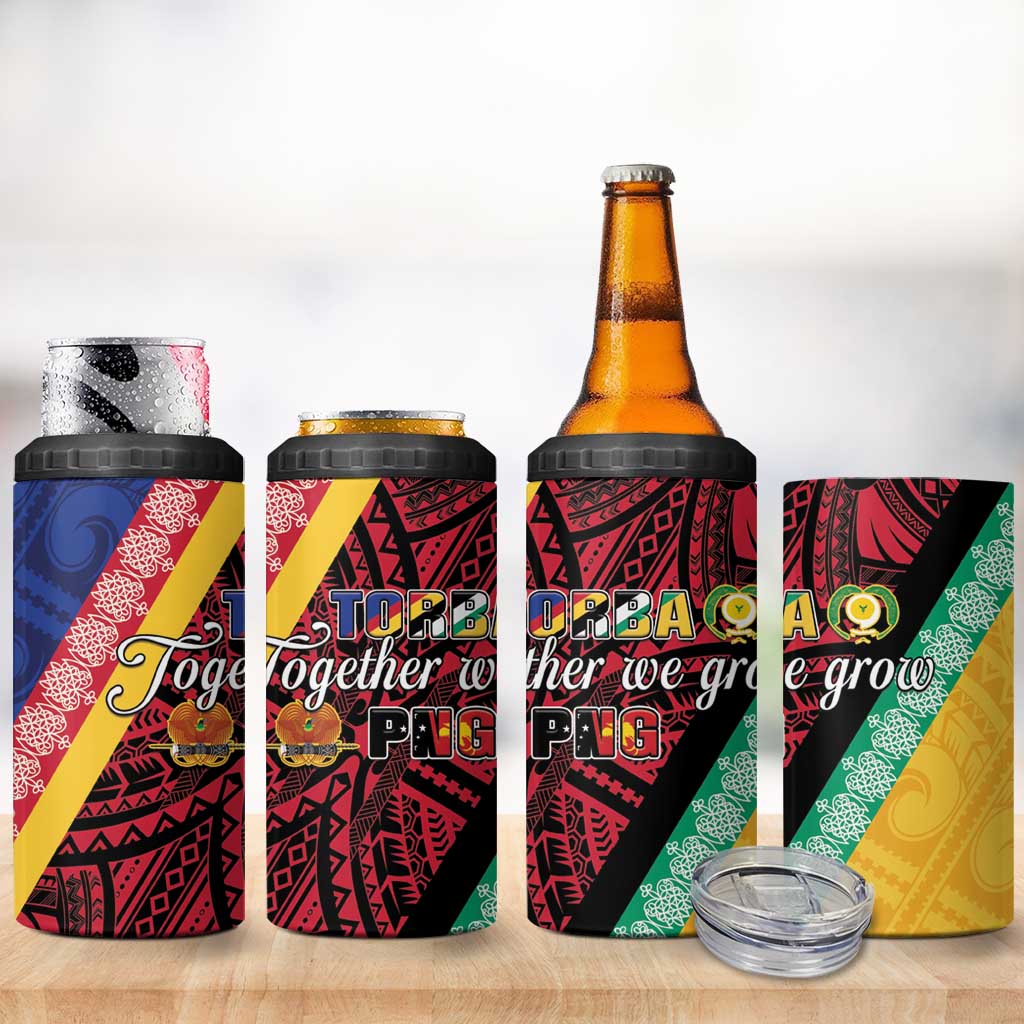 Love Torba PNG Day 4 in 1 Can Cooler Tumbler Together We Grow - Polynesian Pride