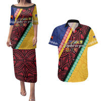 Love Torba PNG Day Couples Matching Puletasi and Hawaiian Shirt Together We Grow - Polynesian Pride