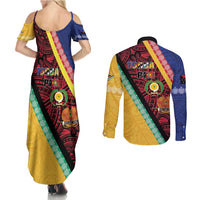 Love Torba PNG Day Couples Matching Summer Maxi Dress and Long Sleeve Button Shirt Together We Grow - Polynesian Pride