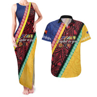 Love Torba PNG Day Couples Matching Tank Maxi Dress and Hawaiian Shirt Together We Grow - Polynesian Pride