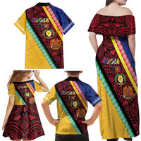 Love Torba PNG Day Family Matching Off Shoulder Maxi Dress and Hawaiian Shirt Together We Grow - Polynesian Pride