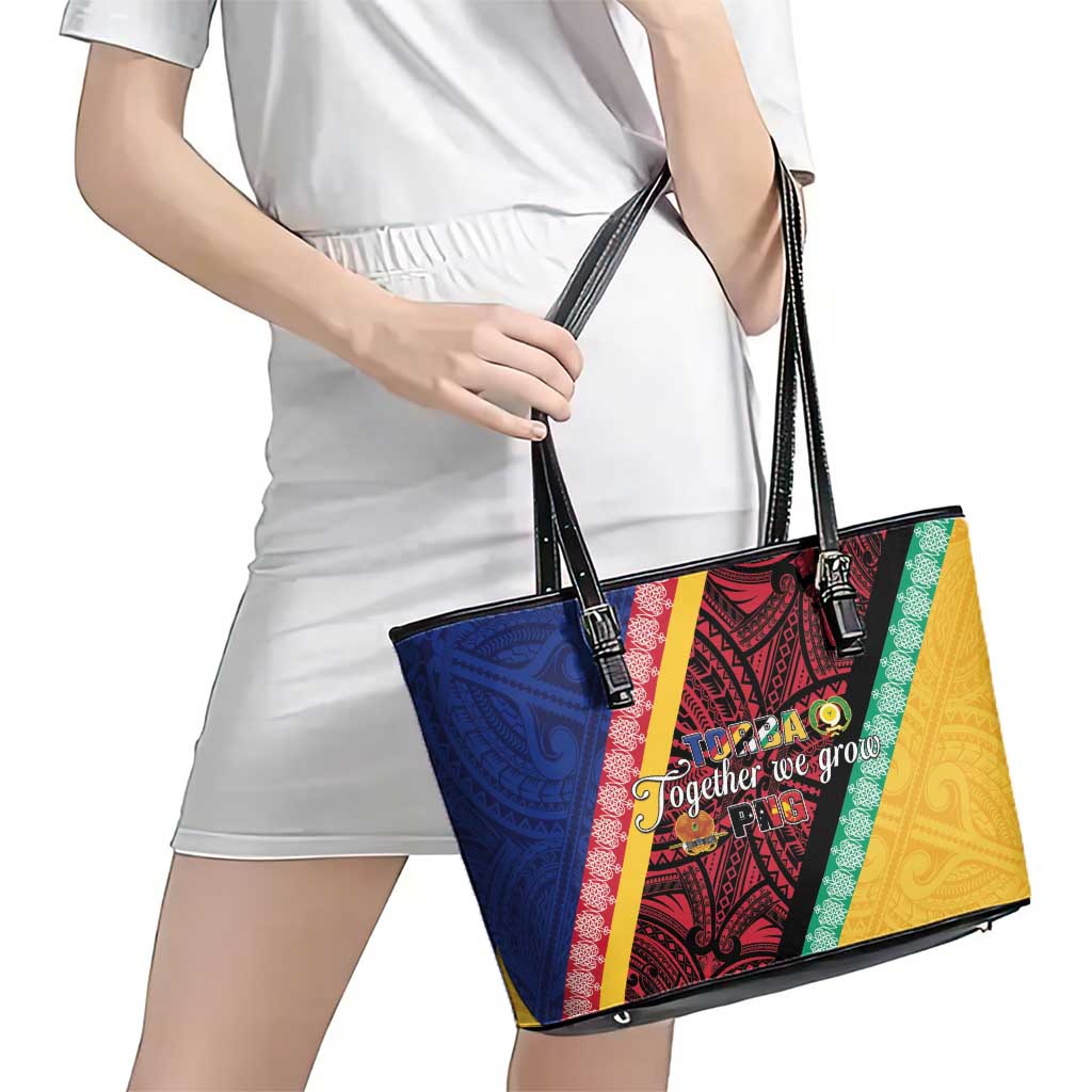 Love Torba PNG Day Leather Tote Bag Together We Grow - Polynesian Pride