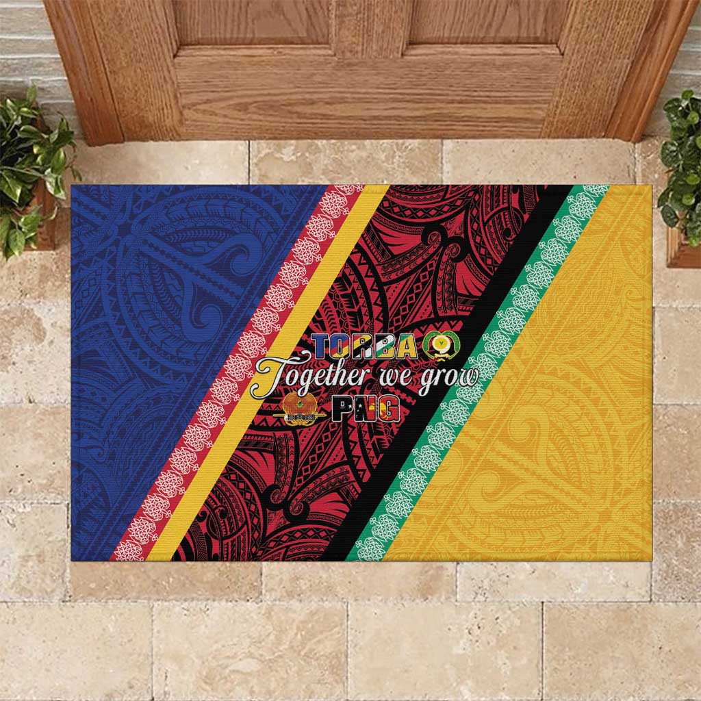 Love Torba PNG Day Rubber Doormat Together We Grow - Polynesian Pride