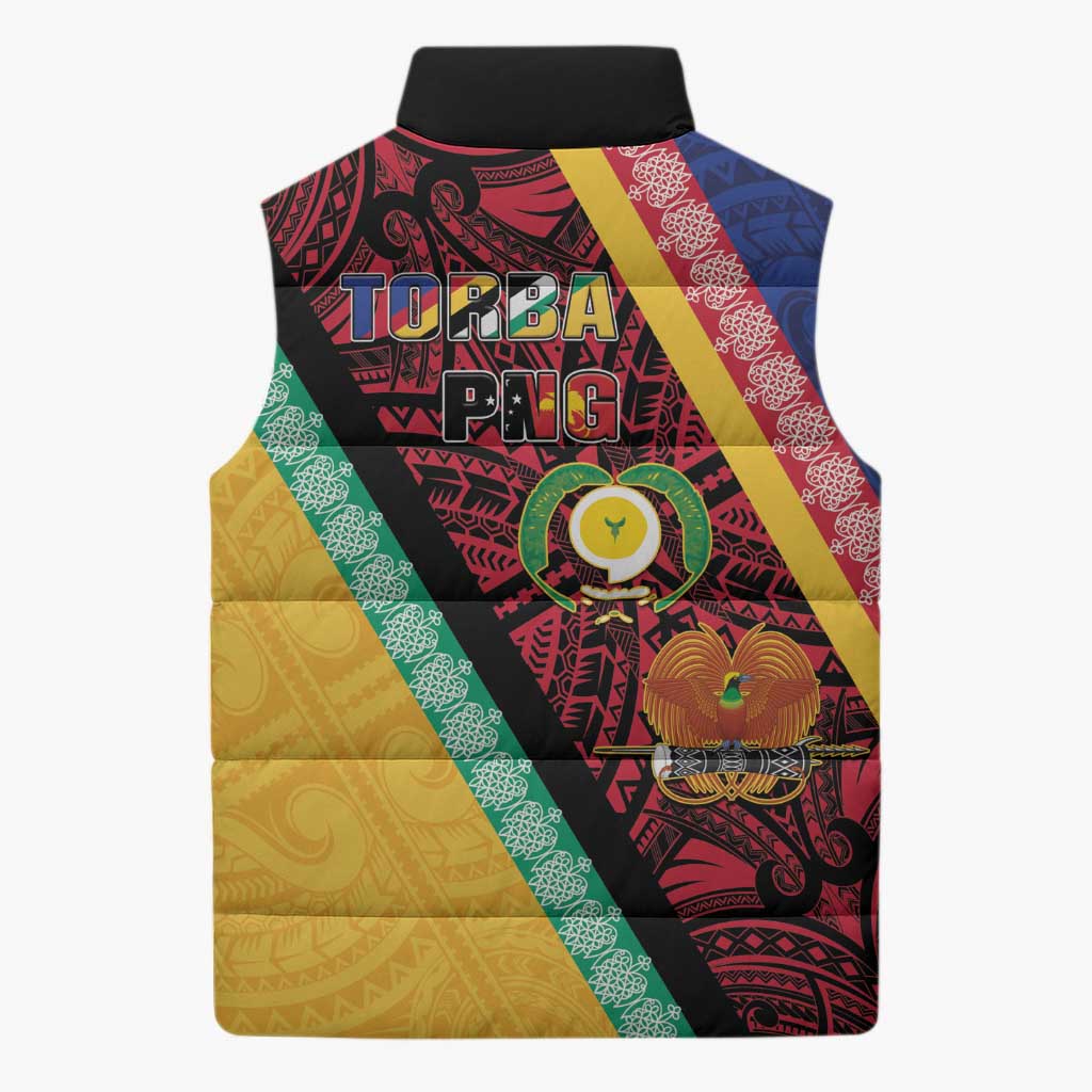 Love Torba PNG Day Sleeveless Puffer Jacket Together We Grow - Polynesian Pride