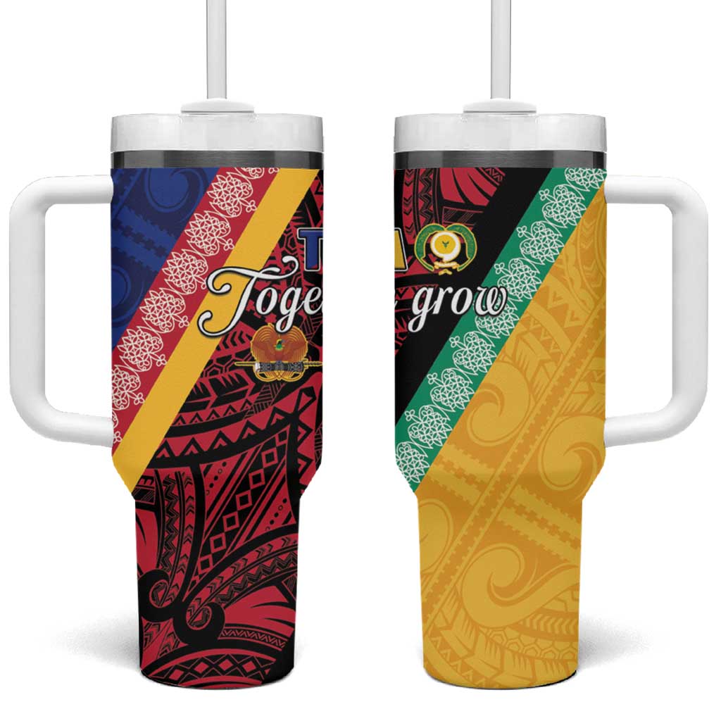 Love Torba PNG Day Tumbler With Handle Together We Grow - Polynesian Pride