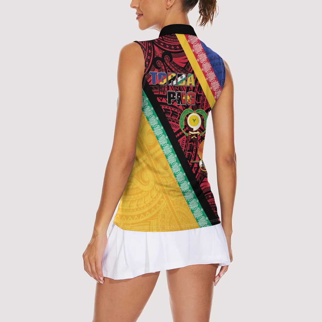 Love Torba PNG Day Women Sleeveless Polo Shirt Together We Grow - Polynesian Pride