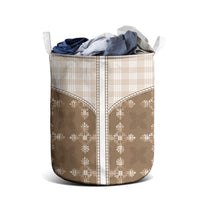 Beige Hawaii Paniolo Quilt Motif Laundry Basket LT05 - Polynesian Pride