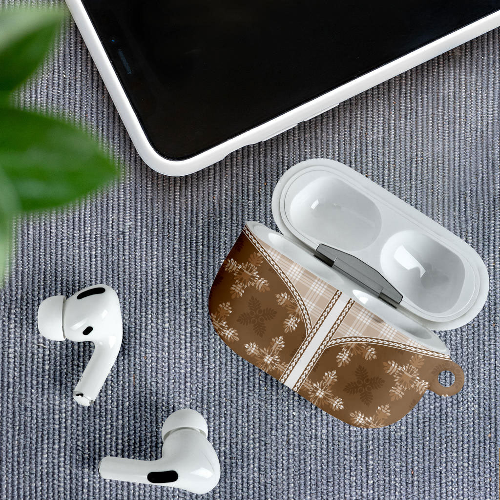 Beige Hawaii Paniolo Quilt Motif AirPods Case LT05 - Polynesian Pride