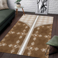 Beige Hawaii Paniolo Quilt Motif Area Rug LT05 Beige - Polynesian Pride