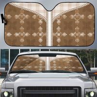 Beige Hawaii Paniolo Quilt Motif Auto Sun Shade LT05 Beige - Polynesian Pride