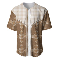 Beige Hawaii Paniolo Quilt Motif Baseball Jersey LT05 Beige - Polynesian Pride