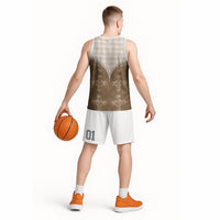 Beige Hawaii Paniolo Quilt Motif Basketball Jersey LT05 - Polynesian Pride