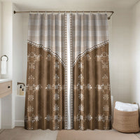 Beige Hawaii Paniolo Quilt Motif Bathroom Set LT05 Shower Curtain Only Beige - Polynesian Pride