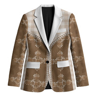 Beige Hawaii Paniolo Quilt Motif Blazer LT05 Unisex Beige - Polynesian Pride