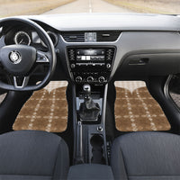 Beige Hawaii Paniolo Quilt Motif Car Mats LT05 Set 2pcs - Front Beige - Polynesian Pride