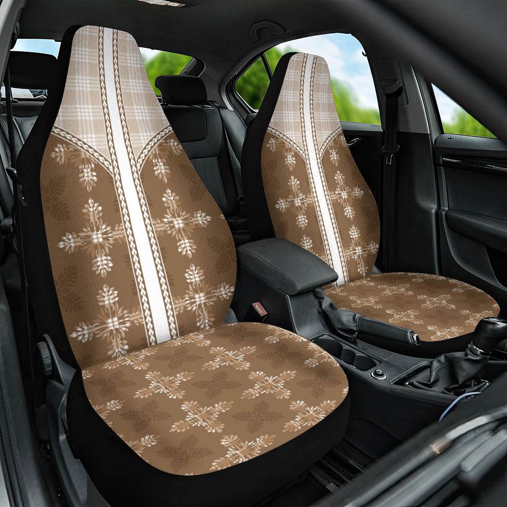 Beige Hawaii Paniolo Quilt Motif Car Seat Cover LT05 One Size Beige - Polynesian Pride
