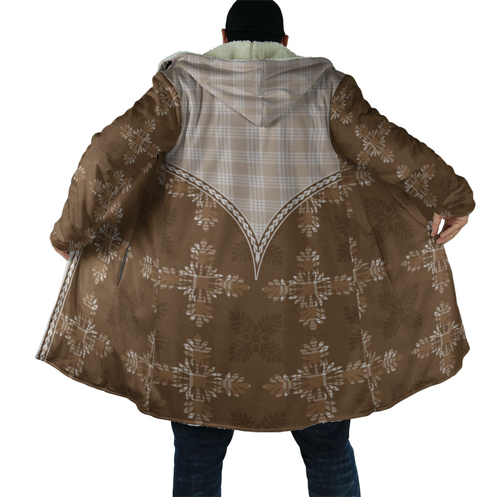 Beige Hawaii Paniolo Quilt Motif Cloak LT05 - Polynesian Pride