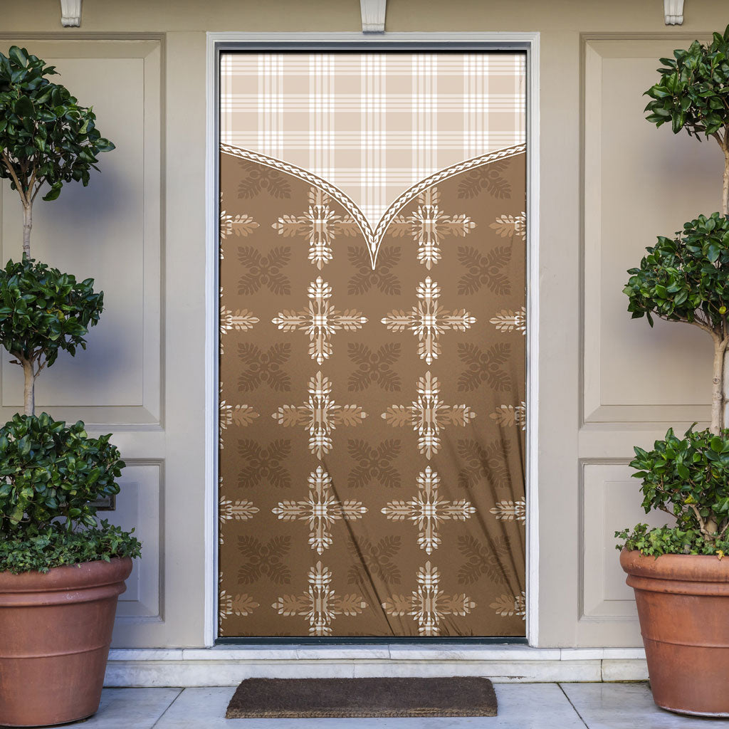 Beige Hawaii Paniolo Quilt Motif Door Cover LT05 Beige - Polynesian Pride
