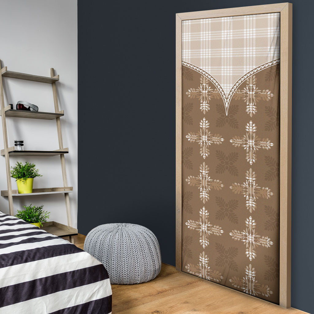 Beige Hawaii Paniolo Quilt Motif Door Cover LT05 - Polynesian Pride