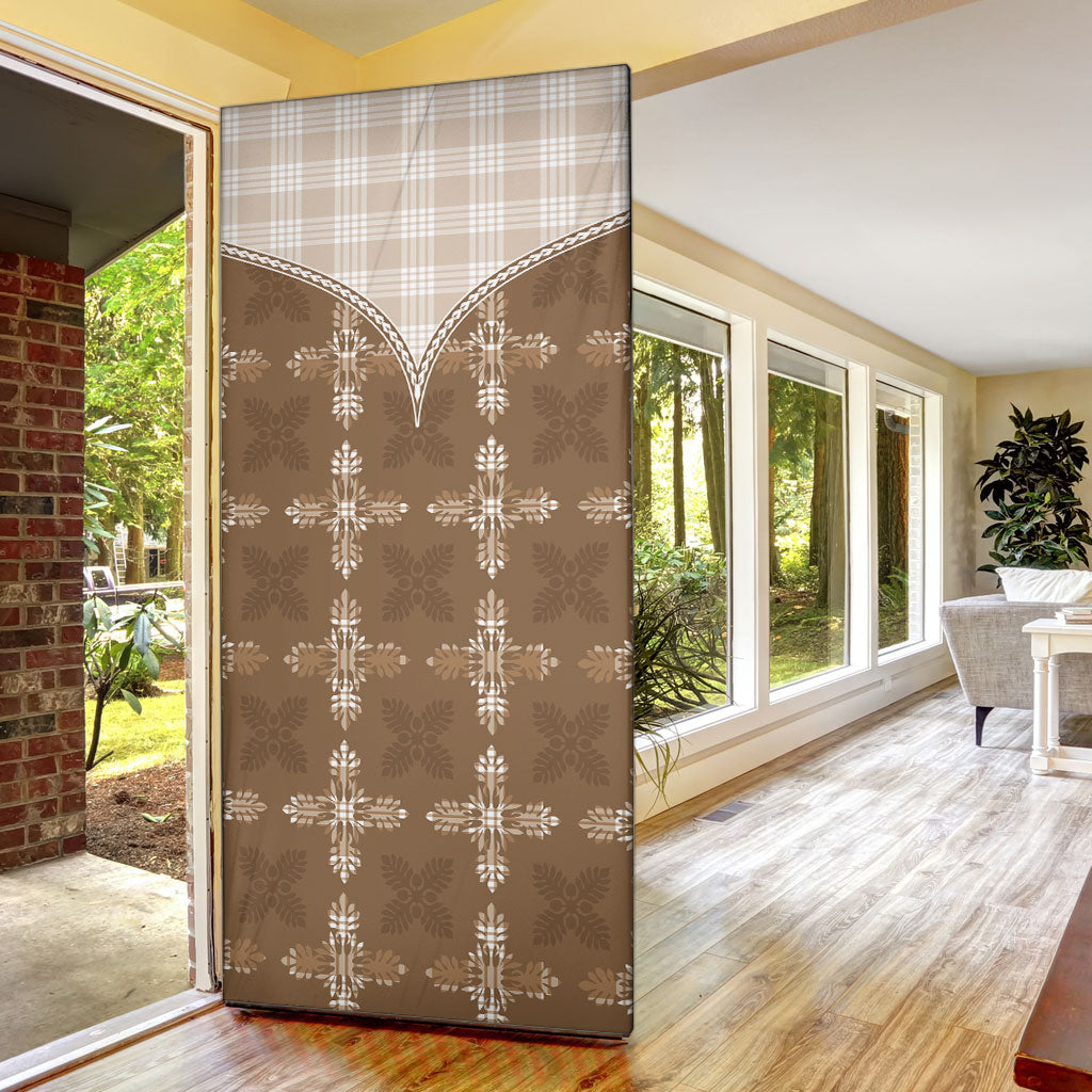 Beige Hawaii Paniolo Quilt Motif Door Cover LT05 - Polynesian Pride