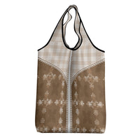 Beige Hawaii Paniolo Quilt Motif Grocery Bag LT05 - Polynesian Pride